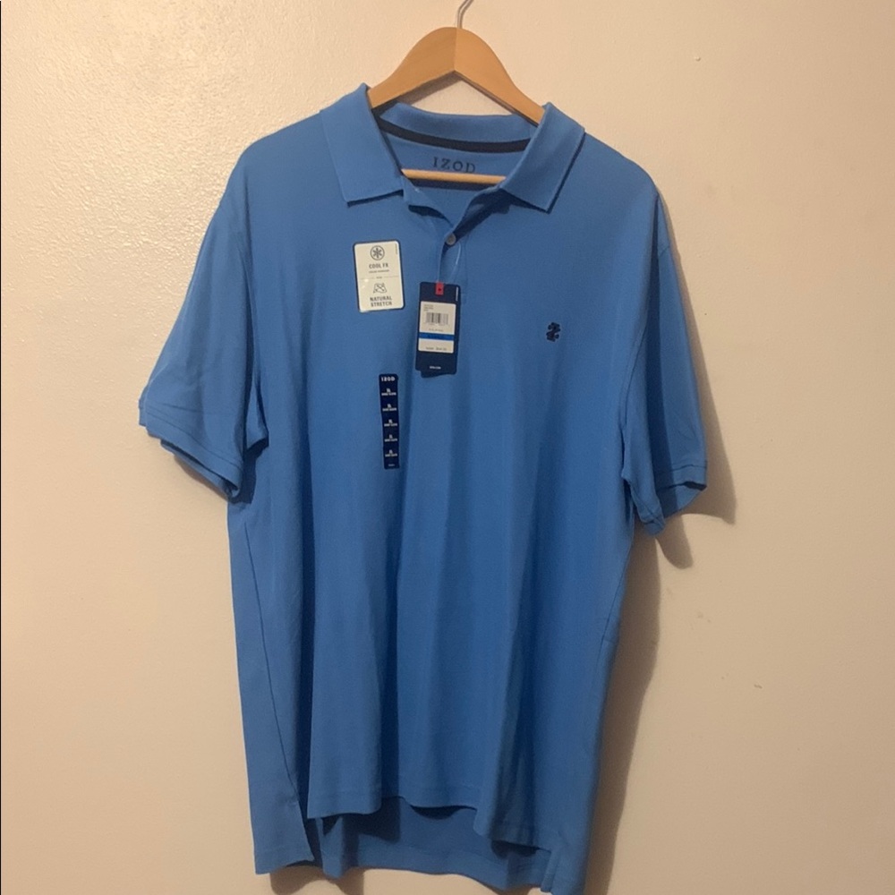 Izod Blue Polo Shirt Classic Design Short Sleeves